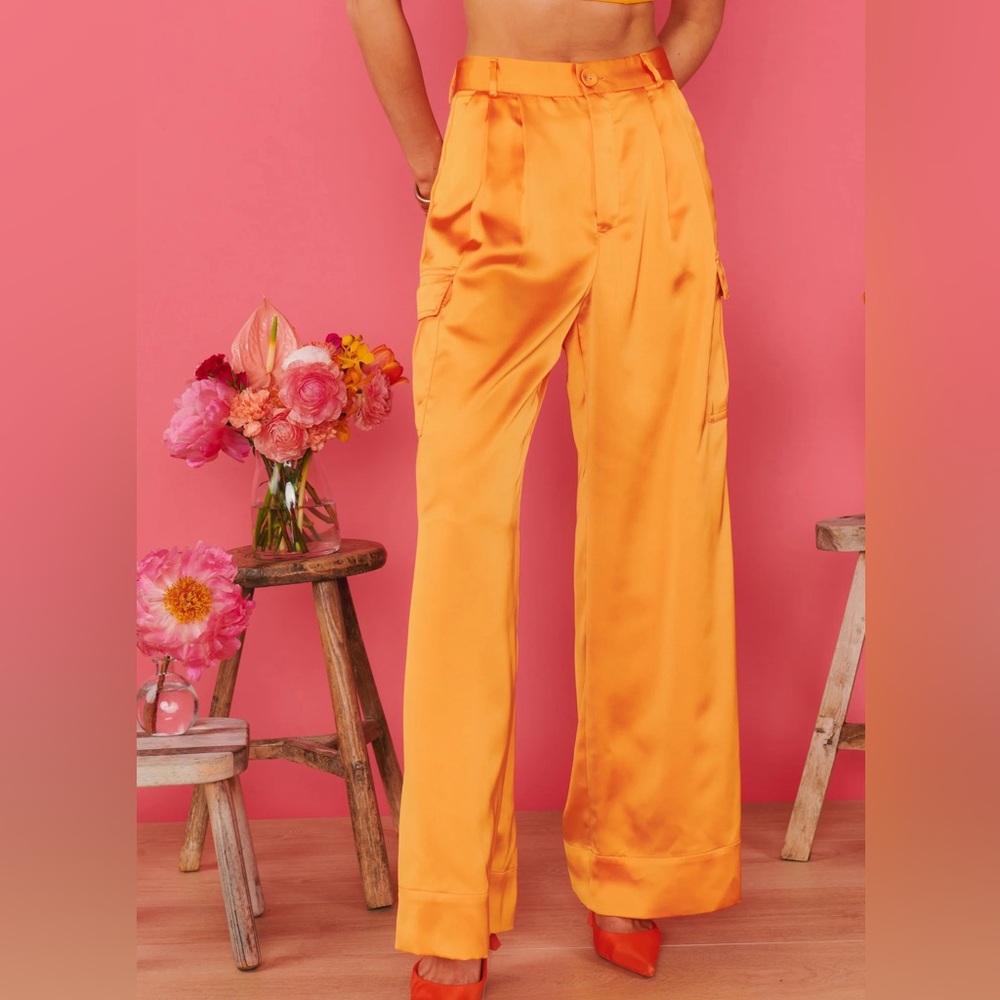 showmeyourmumu satin cameo cargo pants - XL